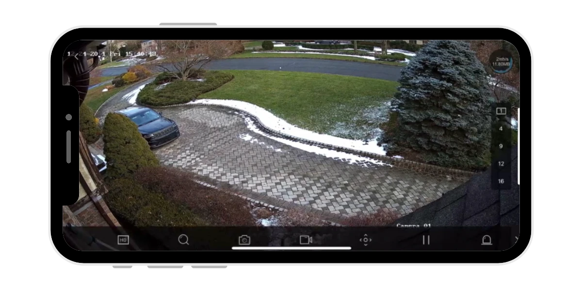 Security camera wide view
